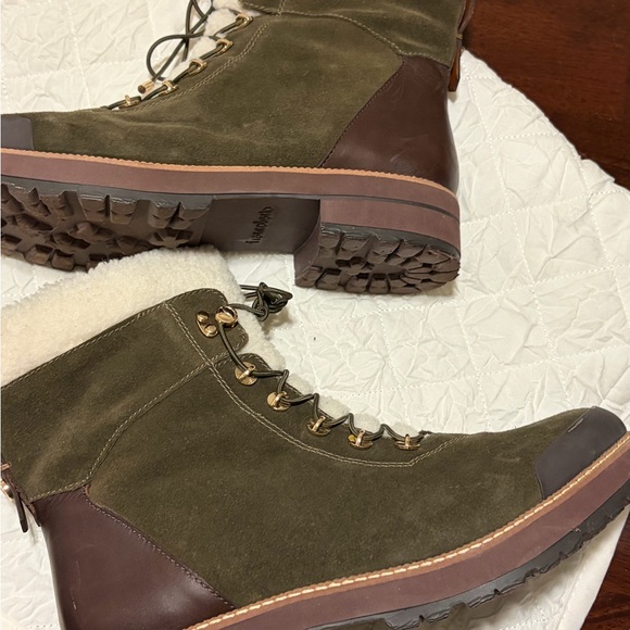 Franco Sarto Women's Olive Suede Lace-Up Boots, size 11, EUC - Picture 9 of 13